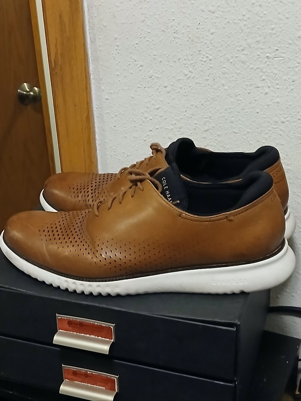Cole Haan 2.ZERØGRAND Laser Wingtip Oxfords Men's 14M British Tan